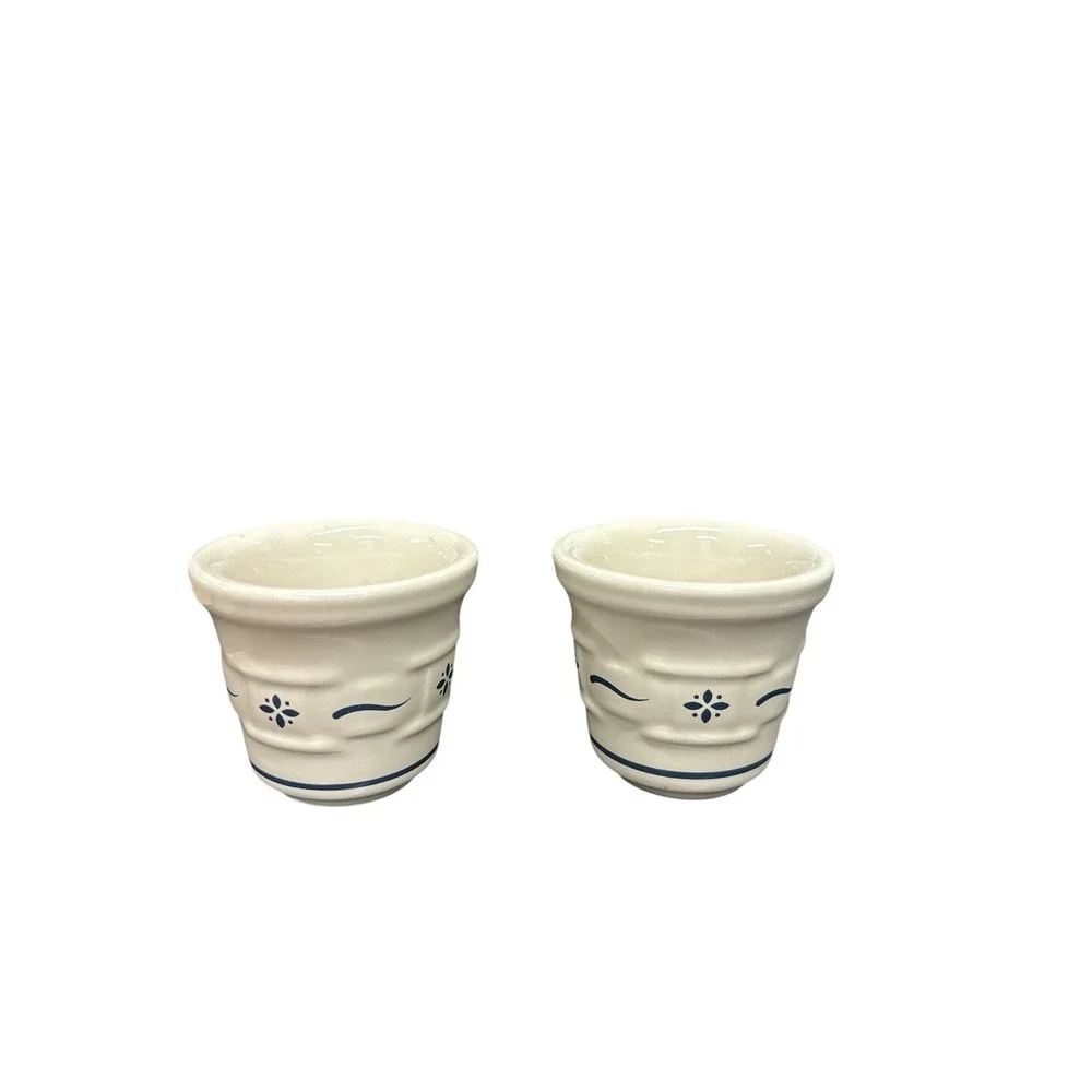 Longaberger Pottery Woven Traditions Blue Votive Candle Holder 2.5